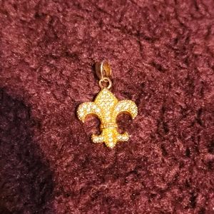 Rose gold white stone saints pendant